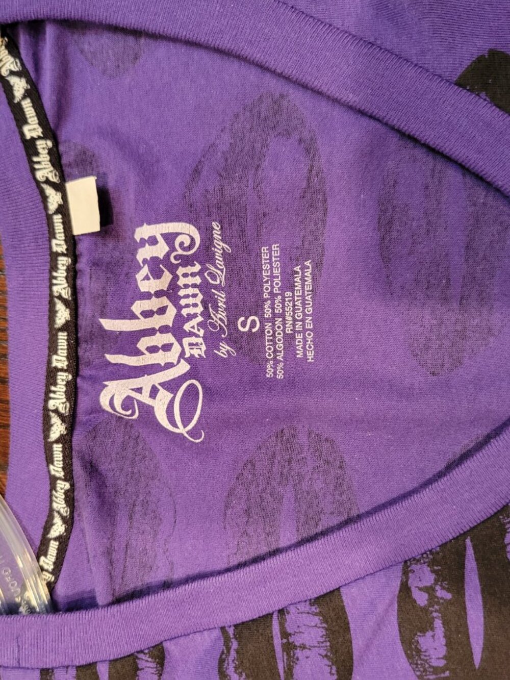 Abbey Dawn purple Y2K lips scene punk T-shirt size small - Picture 2 of 4